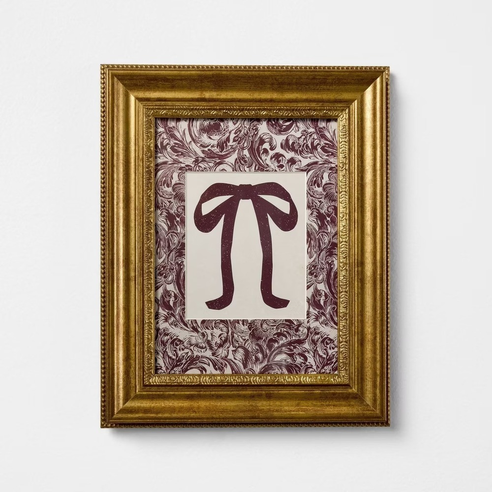 8x10 Block‎ Print Bow Framed Wall Art - Threshold Studio McGee Target Christmas